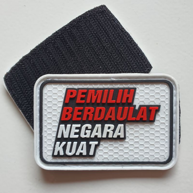 patch rubber logo pemilih berdaulat negara kuat / pemilihan umum / pemilu / tempelan emblem karet velcro