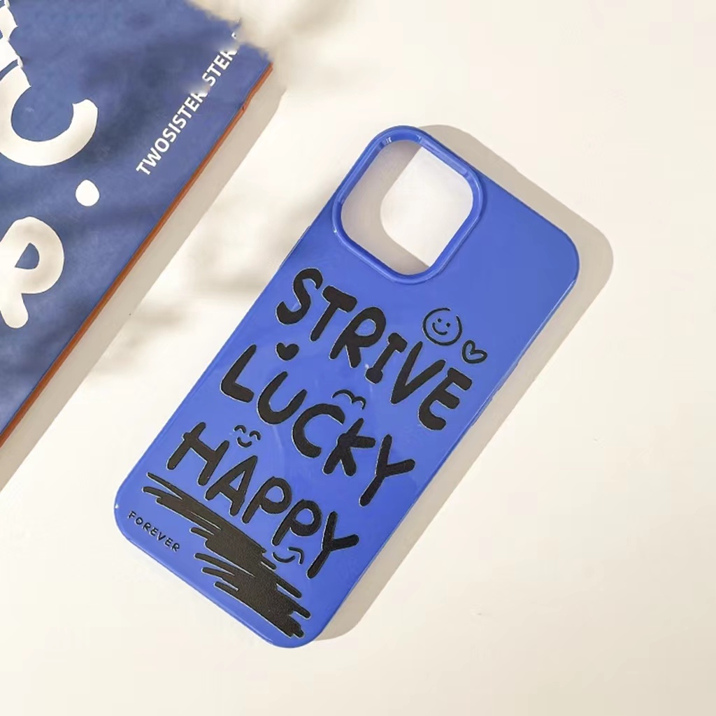 IPHONE Ins Huruf Graffiti Cocok Untuk Iphone14 14pro 14plus 13 13mini 13pro 13prm iPhone12 7Plus 8Plus Xr XS 13 12mini Pro Max Empat Sudut Casing Ponsel Tahan Guncangan