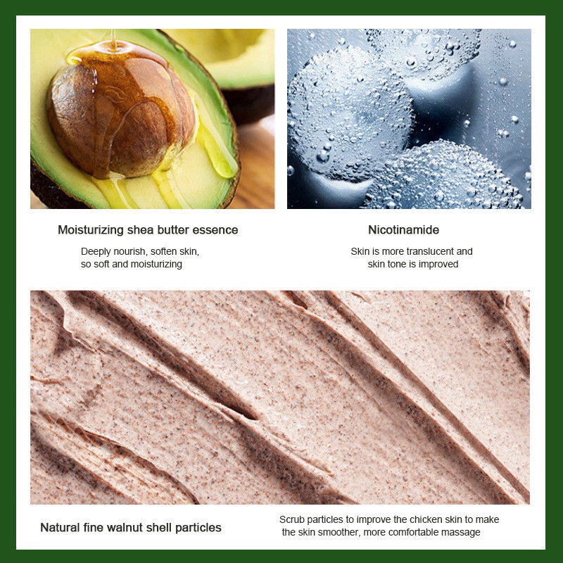 Body Scrub Cream Whitening Lulur Tubuh 250g Eksfoliasi aman dan efektif Scrub Pemutih Meremajakan Kulit Mencerahkan