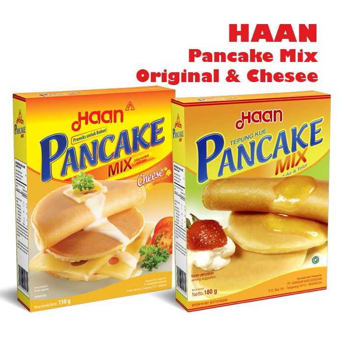 HAAN Pancake Original dan Keju Tepung Premix Pancake 150 Gr