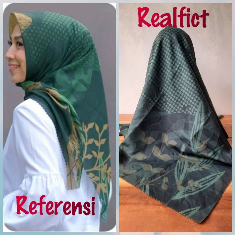 Hijab voal motif Dk hijau botol Lassercut Kerudung Hijab segi empat voal premium sublime