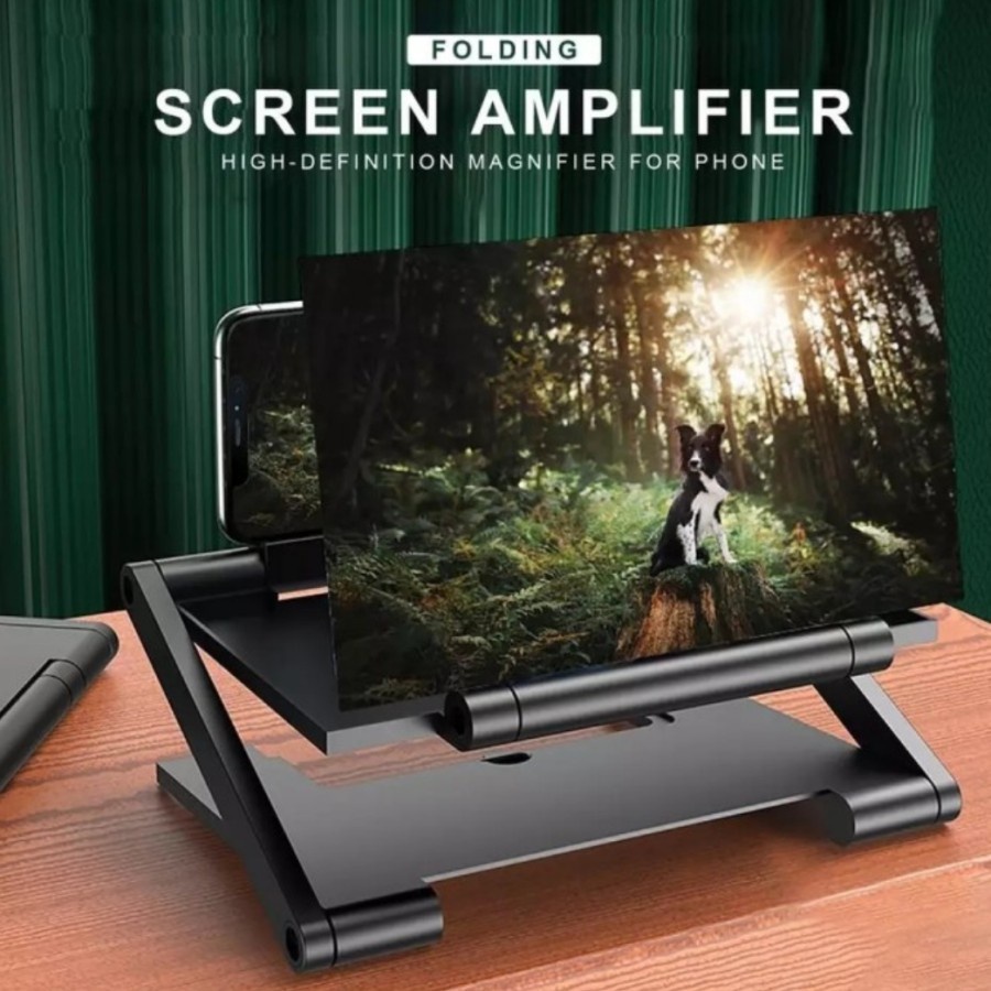 Mobile Phone Screen Amplifier 3D and 9D HD Video Enlarger / Kaca Pembesar hp Smartphone Model Lipat