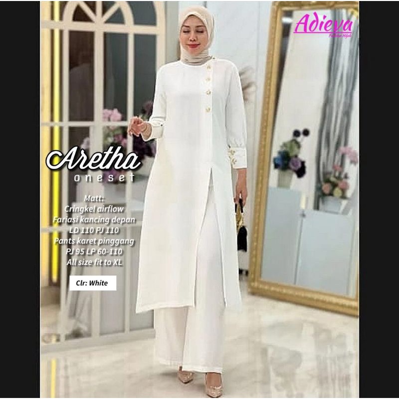 Aretha One Set Dewasa - Baju hijabers Oneset Baju Lebaran Kekinian