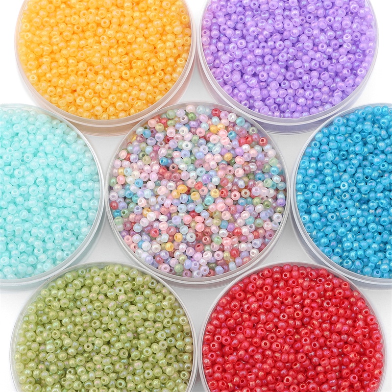 3mm 4mm Becautiful Colors Glass Seed Beads Untuk Jarum Kerja Perhiasan DIY Membuat Aksesoris