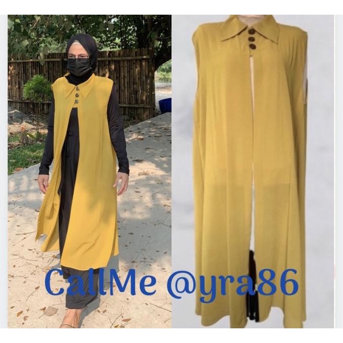 BIG SALE CARDIGAN MUSLIM OUTER CERUTY BABYDOLL/CARDIGAN TANPA LENGAN/ROMPI STOK TERBATAS