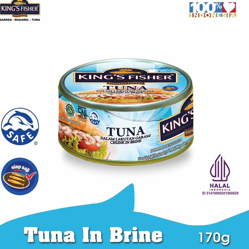 

ORIGINAL% King's Fisher Tuna dalam Air Garam Tuna in Brine Daging Tuna Makanan Kaleng 170 gr