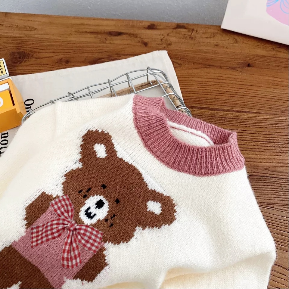 KALILA - COMBY BEAR Kids Sweater Rajut Anak Perempuan Dan Laki Laki Korean Style Umur 1 - 6 Tahun