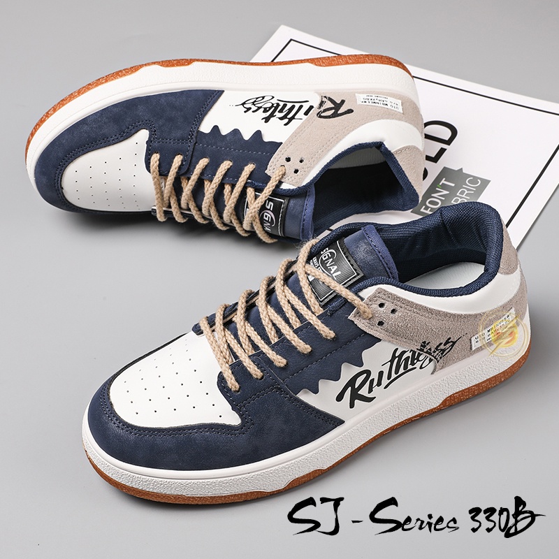 [OOS] Sepatu Sneakers Pria Casual Motif Keren dan Unik Buat Nongkrong Kualitas Import Premium -330A