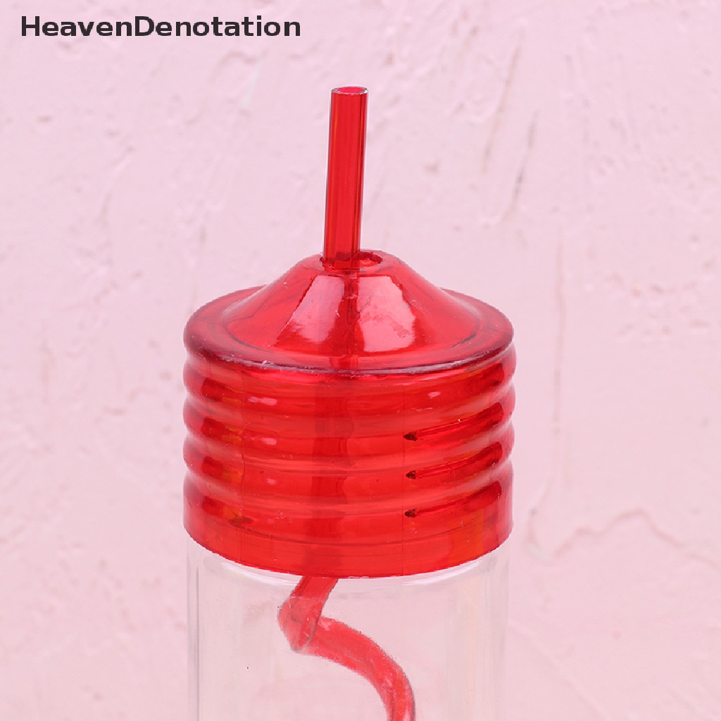 [HeavenDenotation] 1pc Kreatif Buatan Bola Lampu Bening Berbentuk Botol Air Plastik Cangkir Jerami HDV