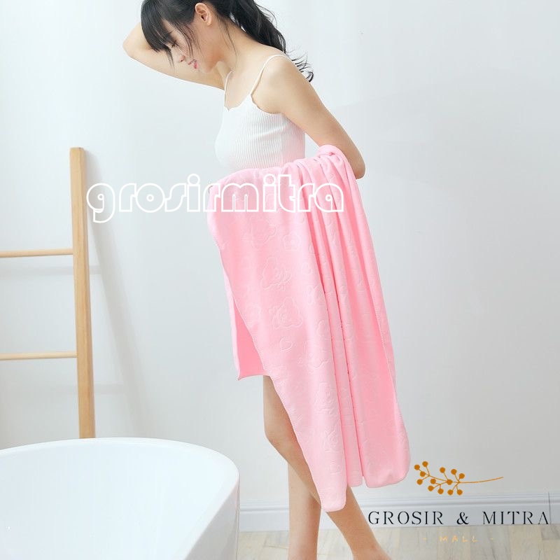 Handuk Mandi Handuk Dewasa Handuk Anak Handuk Bayi Handuk Ringan Untuk Travelling Ukuran 70x140cm Perlengkapan Kamar Mandi Berkualitas Menyerap Bahan Microfiber Halus Lembut Murah Embos Bear