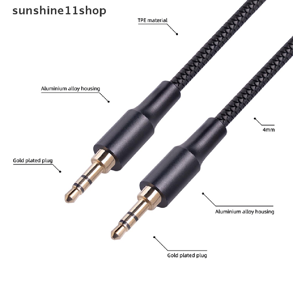 Sho Kabel Ekstensi Audio Jack 3.5mm Kabel Aux Lapis Emas Untuk Speaker Headphone N