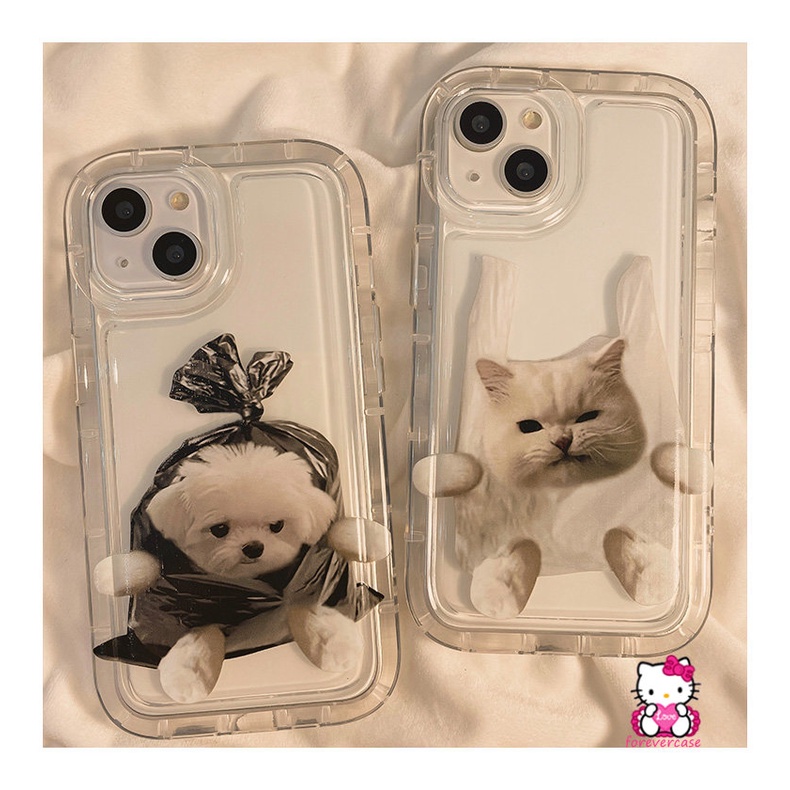 Casing Couple Redmi Note10 Note9 11 8 10 10s 11s Redmi 9T 10 9A A1 10C 9 12C 10A 9C NFC Note10s Note9 Note11 POCO F4 Lucu Kartun Kucing Anjing Transparan Airbag Soft Case