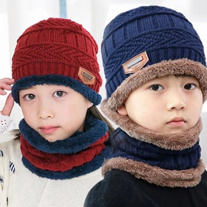 TERBARU- Kupluk Topi Syal Anak Cewek dan Cowok Musim Dingin Winter (BEST SELLER)