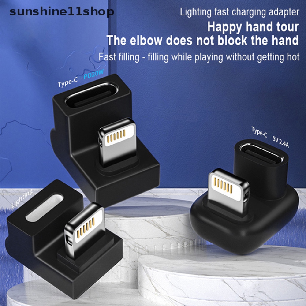 Sho 1Pc 20w Tipe-C Ke Lighg PD Lighg Ke Lighg U-Shape OTG Adapter Head N