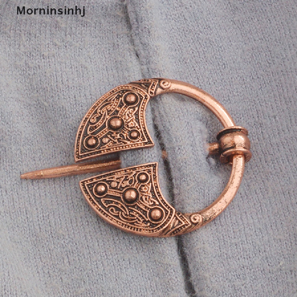 Mornin Retro Viking Kerah Bros Pin Gesper Spiral Clasp Bros Jubah Pin Bros Hadiah id