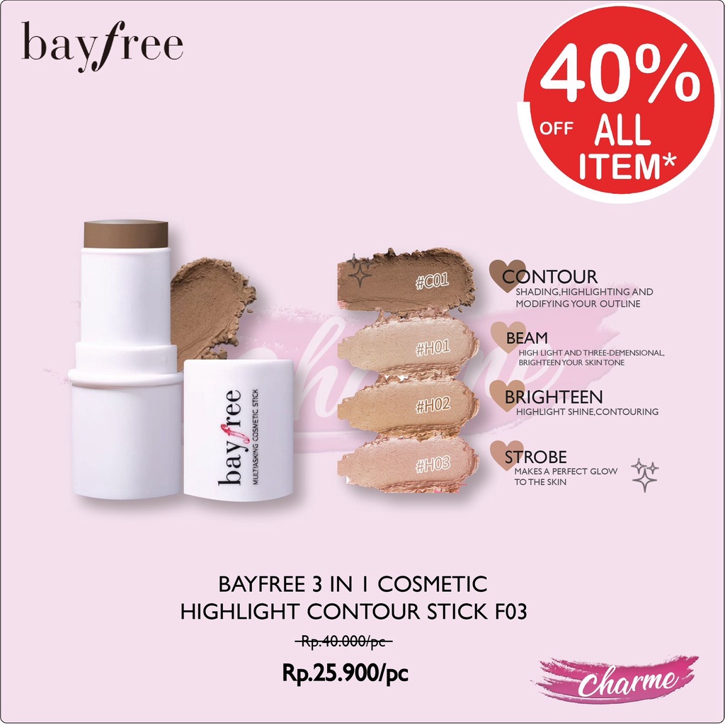 (READY &amp; ORI) BAYFREE 3 IN 1 Cosmetic Stick Blush Highlight Contour Stick F03