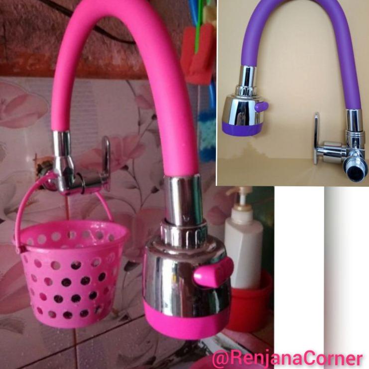 Paling Unik Kran Warna Leher Angsa Fleksibel 2 Mode / Pink Ungu Hijau Biru Kuning Merah Abu Hitam