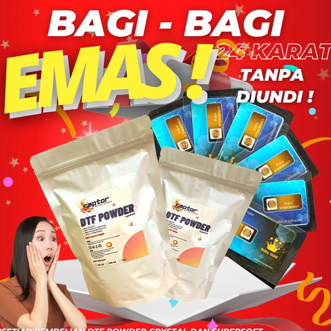 

HotMelt Tepung bubuk CRYSTAL Lem DTF Digital Transfer Film 1000 gram