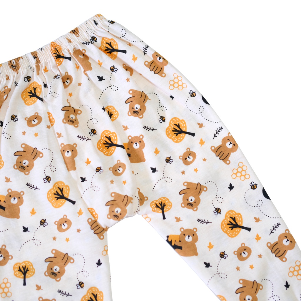 SETELAN PANJANG BAYI/ANAK MOTIF GAMBAR TIMBUL BEAR FULL PRINT (SETELAN BAJU PANJANG BABY/KIDS)