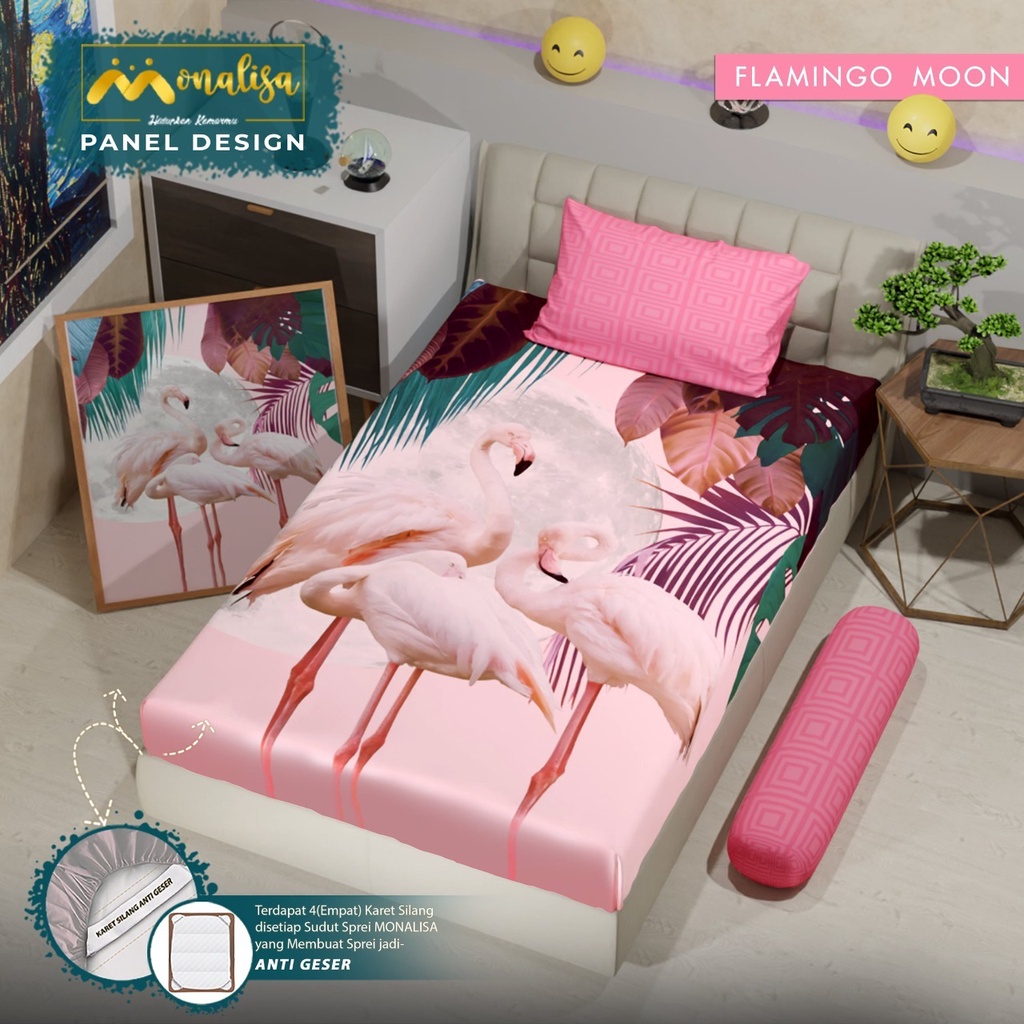 RC SPREI MONALISA PANEL DESIGN MOTIF BARU UKURAN 120X200CM