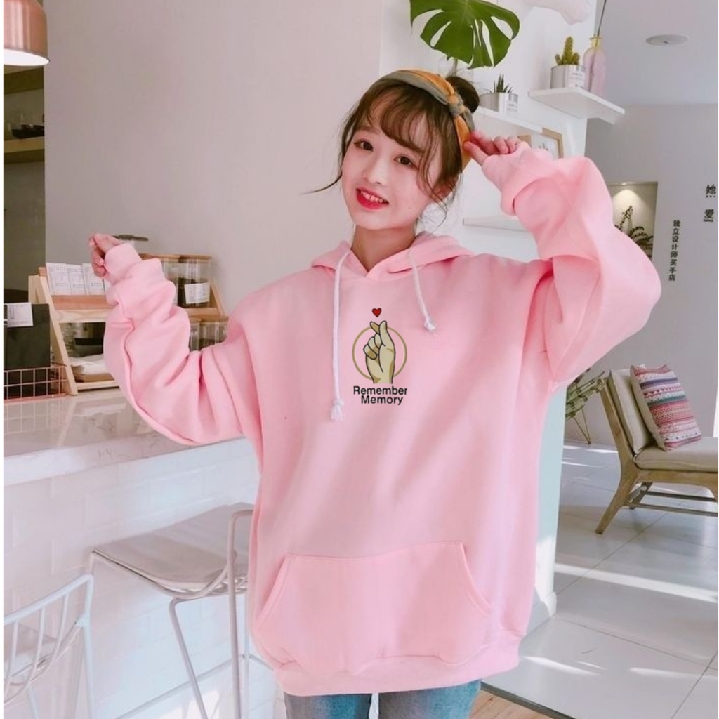 Sweater Hoodie REMEMBER MEMORY Pria Wanita Sweater Jacket Outerwear Kasual Fashion Terbaru