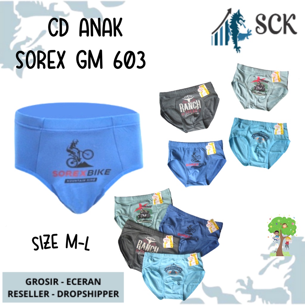 [ISI 3] CD Anak Laki-Laki SOREX GM 603 / Celana Dalam Halus Ukuran M-L / Pakaian Dalam Cowok - sckmenwear GROSIR