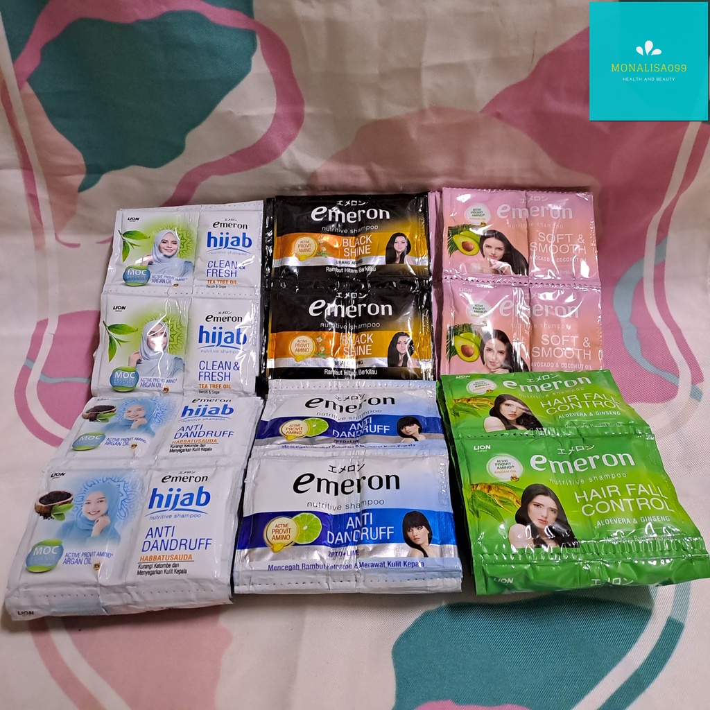 Sampo Sachet Murah Emeron/Emeron Shampo Renceng isi 12Pcs BPOM/emeron shampo hijab/sampo anti dandru