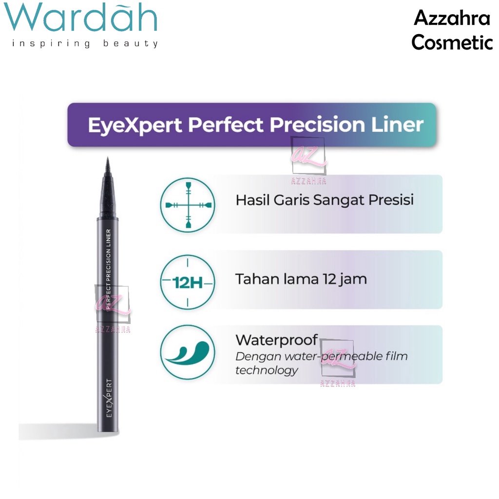 Wardah EyeXpert Perfect Precision Liner 1ml - Waterproof, Tahan 12 Jam