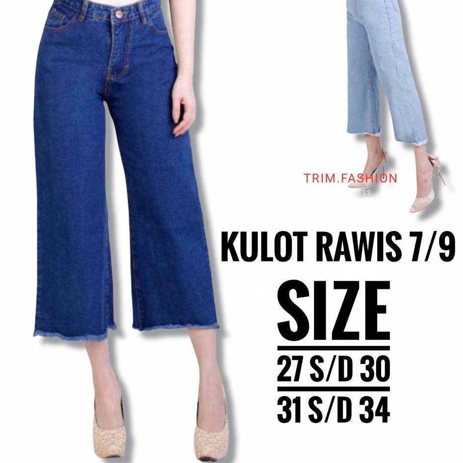 [BISA COD] celana jeans kulot rawis 7/9 wanita / Kulot jeans / Celana kulot Promo !
