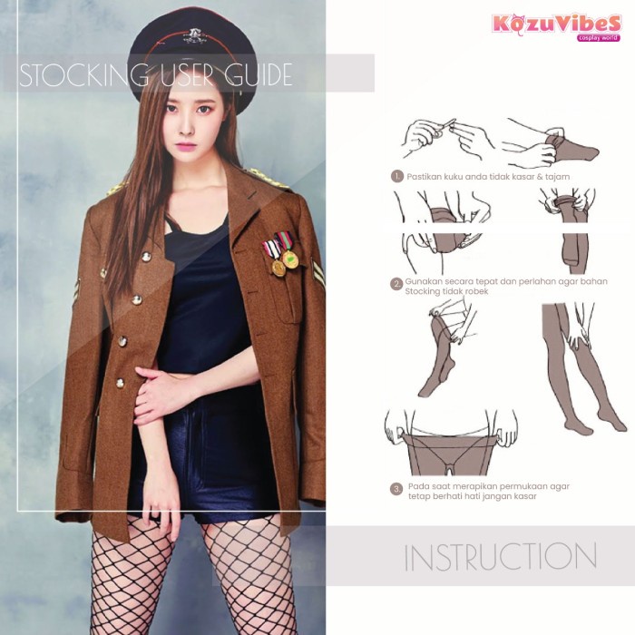 Kozuvibes Celana Dalam Wanita Underwear CD Stocking Jaring 3D Fishnet