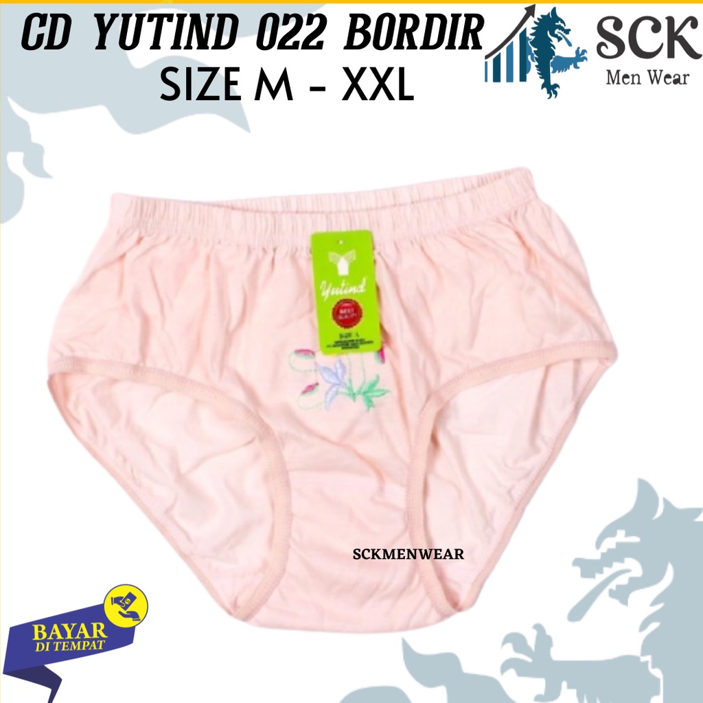 [ISI 3] CD Wanita YUTIND BORDIR Bunga Pinggang Karet / Pakaian Dalam Cewek - sckmenwear GROSIR