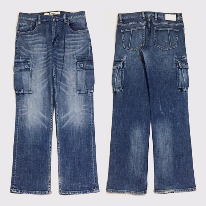GAP Cargo Jeans Blue Washed Straight Fit (Unisex)