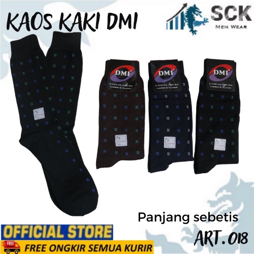 Kaos Kaki Pria DMI 016 017 018 019 Panjang Sebetis Premium 21-22 cm / Kaos Kaki Kantor