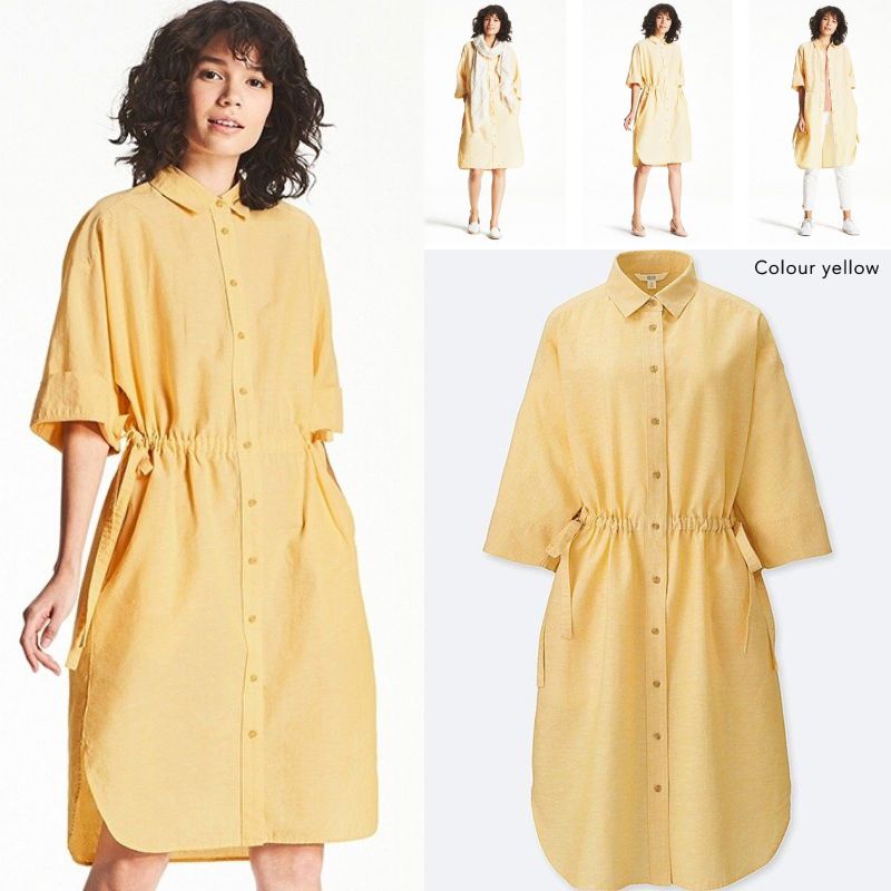 Unq cotton linen shirt dress