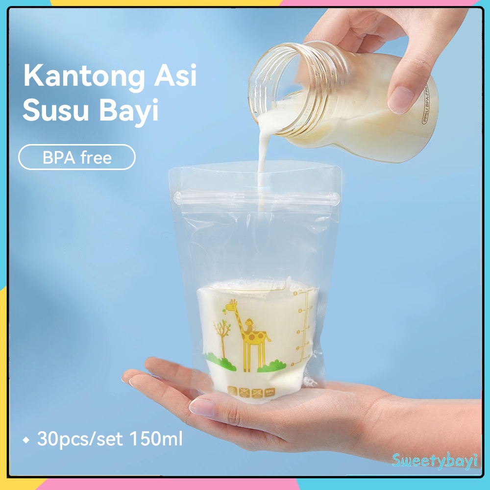 Sweetybayi 30pc Kantong asi breast milk plastik asi 150ml breastmilk storage bag bpa free Kantong asip