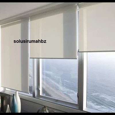 roller blind superior deluxe bahan polyester &amp; pvc tirai curtain krey