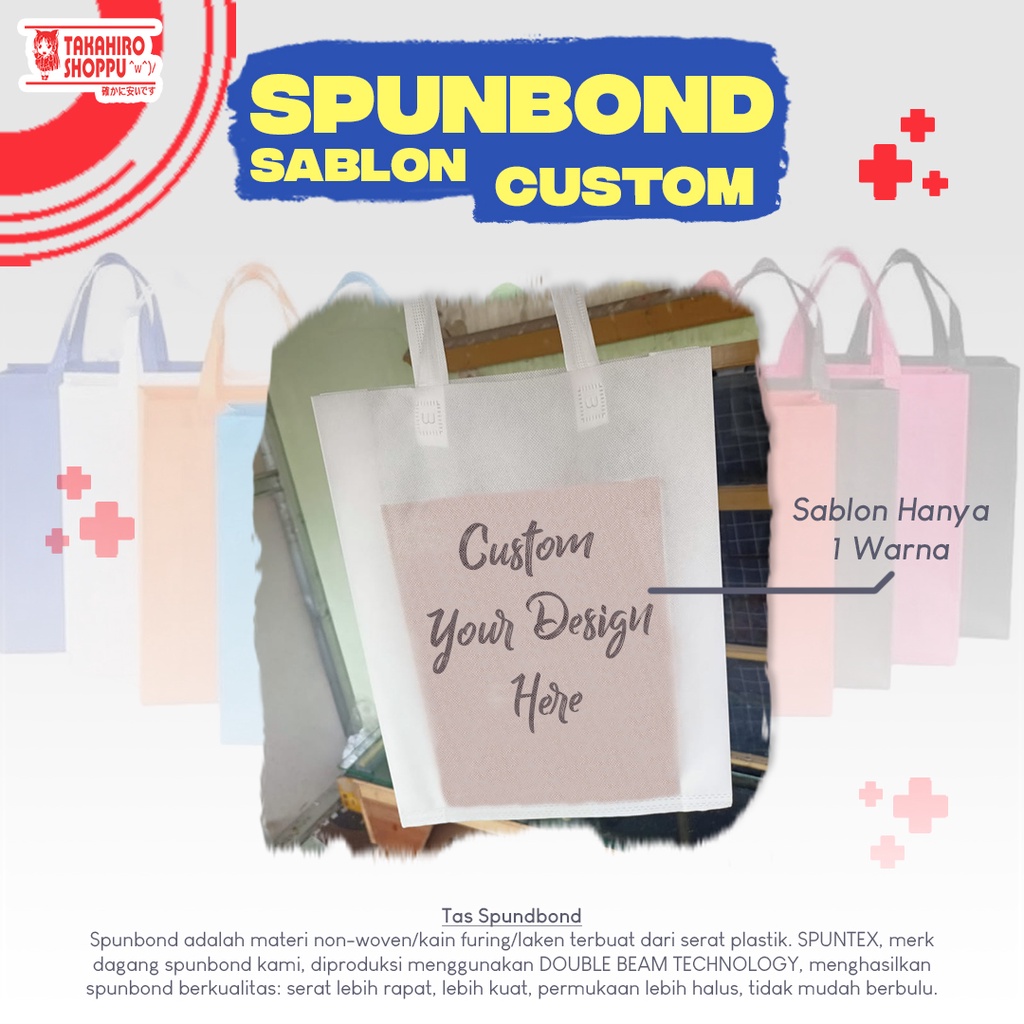 Sablon Tas Tote bag Souvenir Spunbond Custom