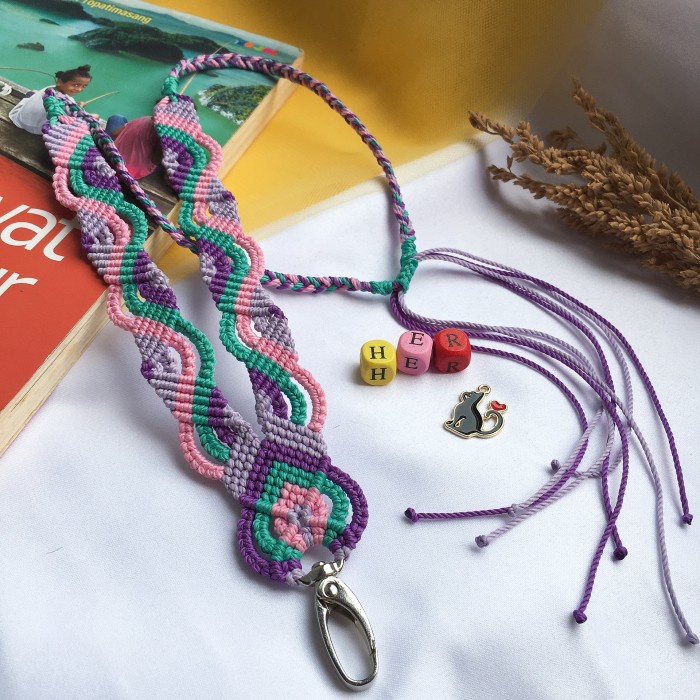 

Lanyard Purple Haze Lanyard / Macrame Lanyard / Tali Id Card