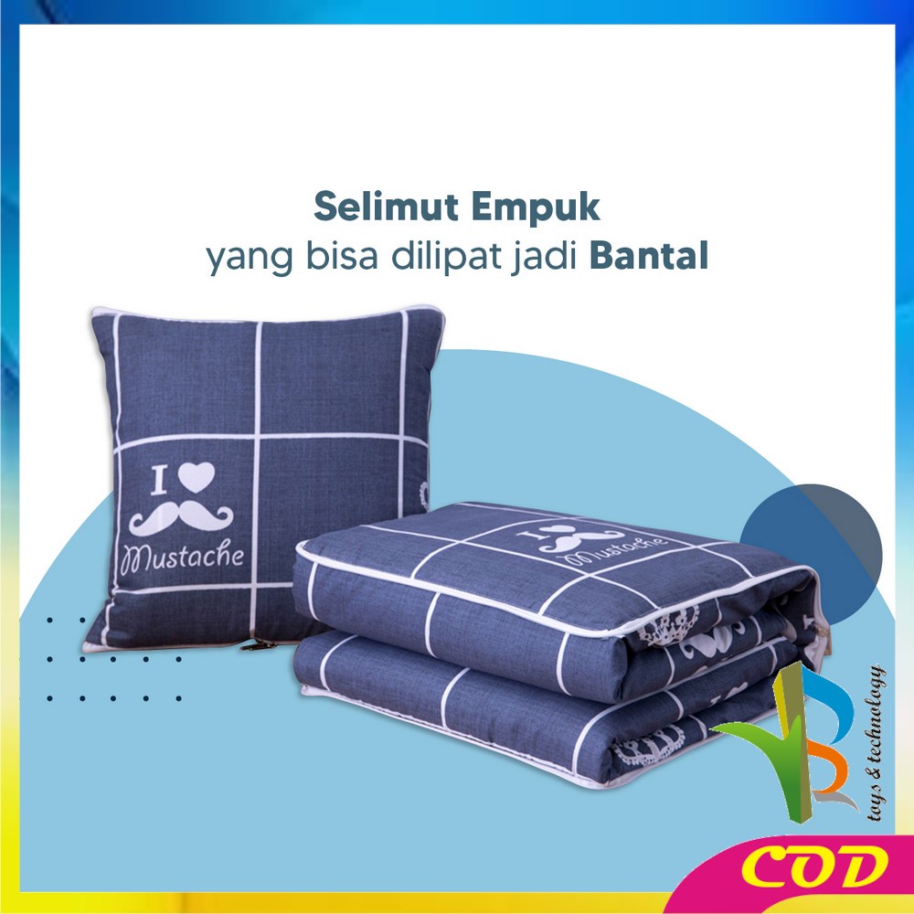 RB-C595 Balmut Bantal Selimut 2IN1 Bantal Tidur Set Motif Karakter Kartun / Bantal Travel Dewasa Anak Bisa Lipat Praktis Jadi Selimut