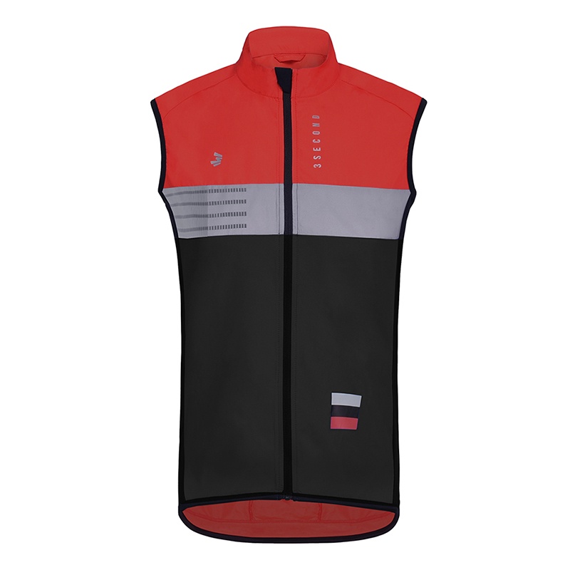 3Second Original Rompi Vest Sepeda Polyester Cycling Jersey Pria Merah 080521