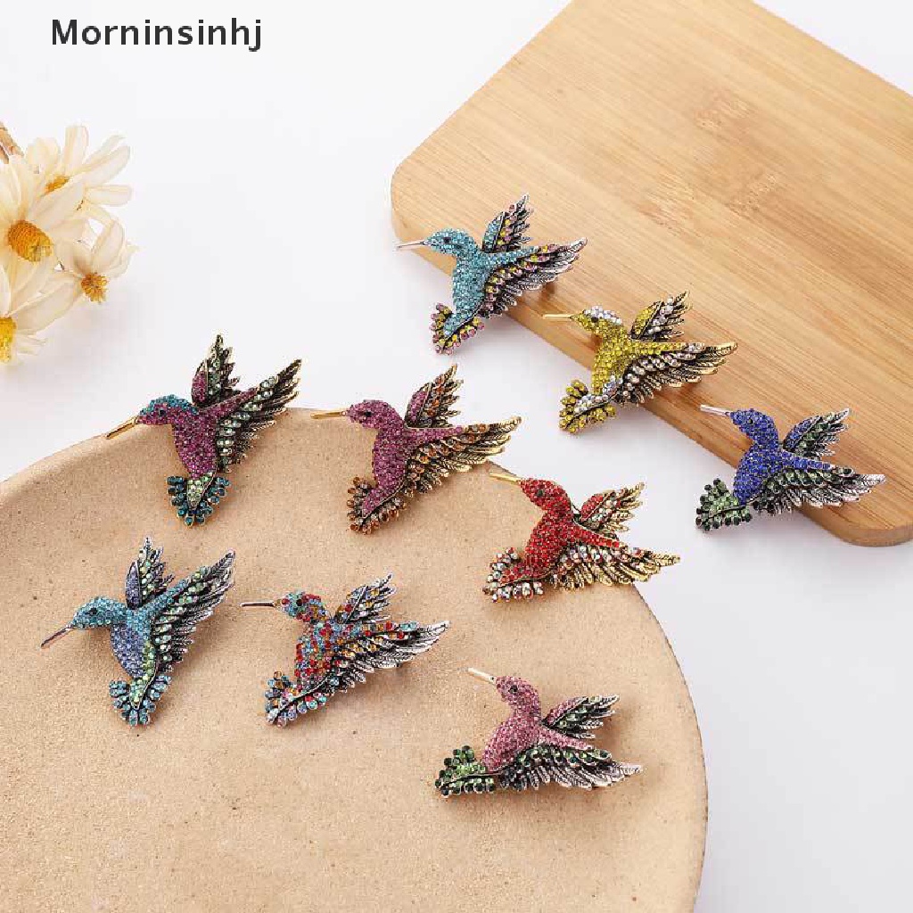 Mornin Bros Hummingbird Berlian Imitasi Untuk Wanita Perhiasan Gaya Burung Lucu Brooch Pin id