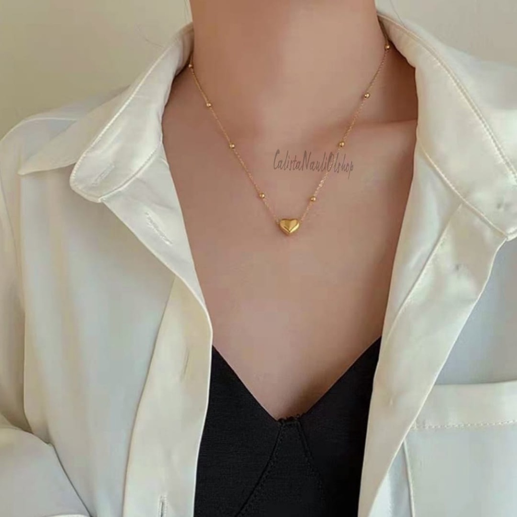 Set Kalung+Gelang Titanium Love Jedar Fashion Anti Karat Dan Anti Luntur