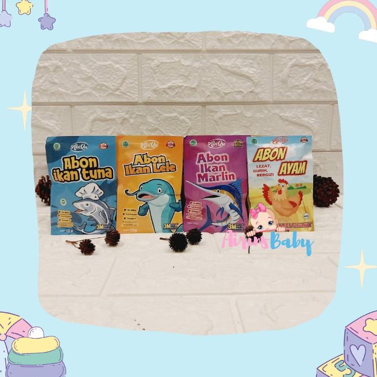 

J24 ABON ABIQU 15GR ABON AYAM TUNA LELE MARLIN ABON NON MSG ABON BAYI BABY SNACK MPASI TOP PRODUCT ひ