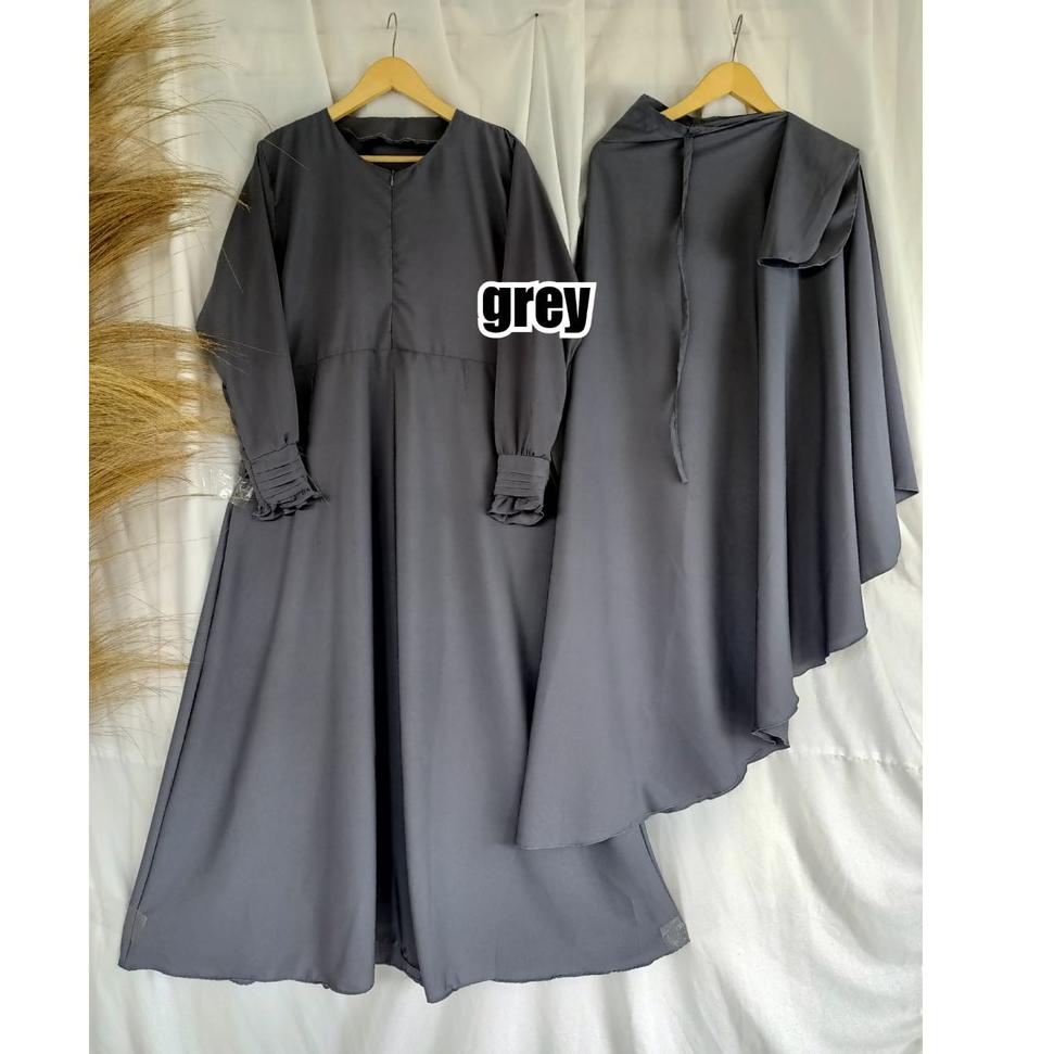 Big Sale (BAYAR DI TEMPAT) GAMIS WOLFIS SET BASIC NEW / GAMIS SET POLOS NON PET MARYAM/Gamis Syari W