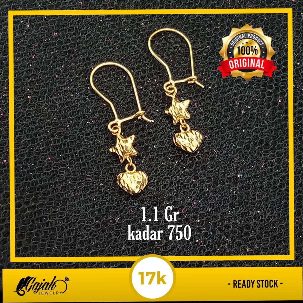 Anting emas - 1.1 gr kadar 750 - 4226