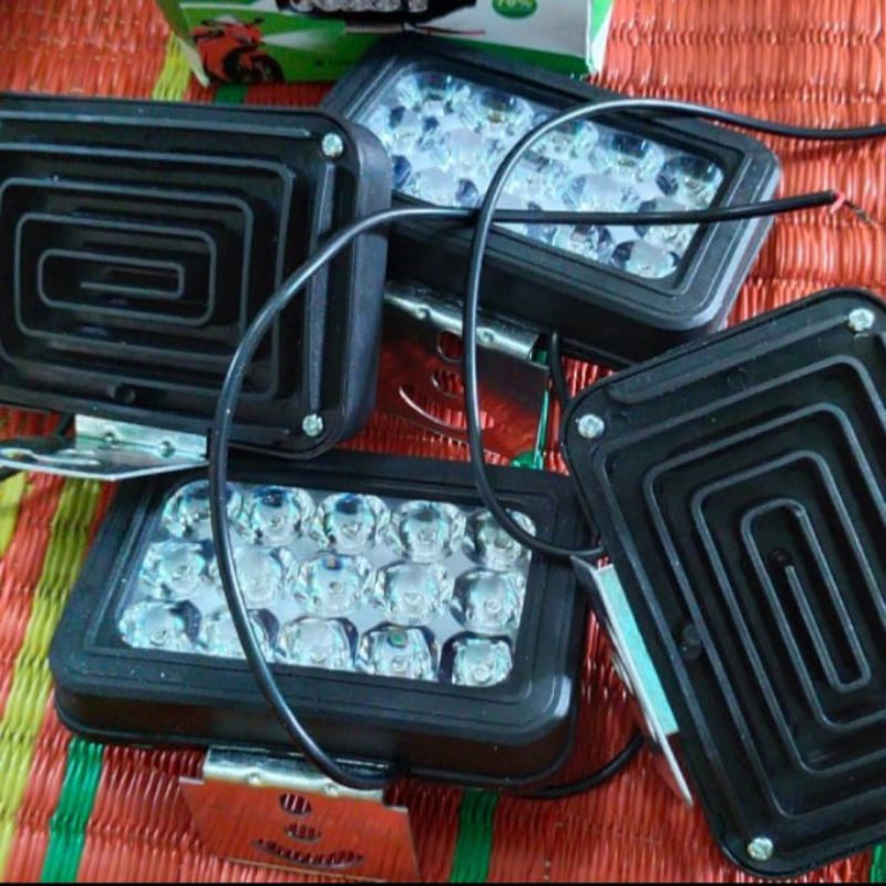 lampu sorot tembak LED 15 mata SUPER SLIM LASERsuperbrigh mobil motor