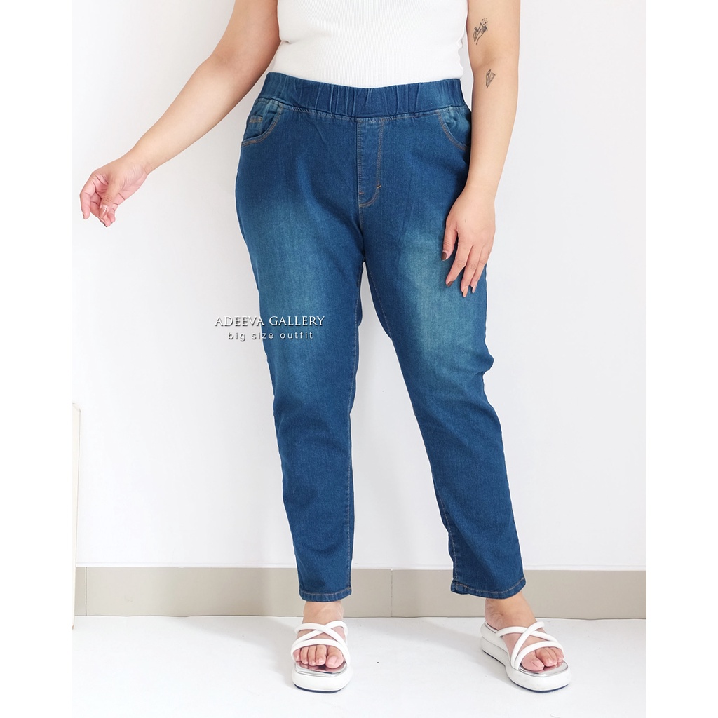 ADEEVA Enjie Pants Jumbo Celana Jeans Stretch Jumbo