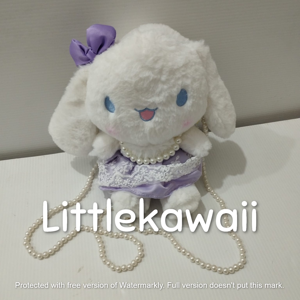 LK/Tas Ransel Boneka Plush Anak Remaja Fashion Korean Style Cinnamoroll Sanrio Tali Mutiara Unofficial Lucu Soft Cute
