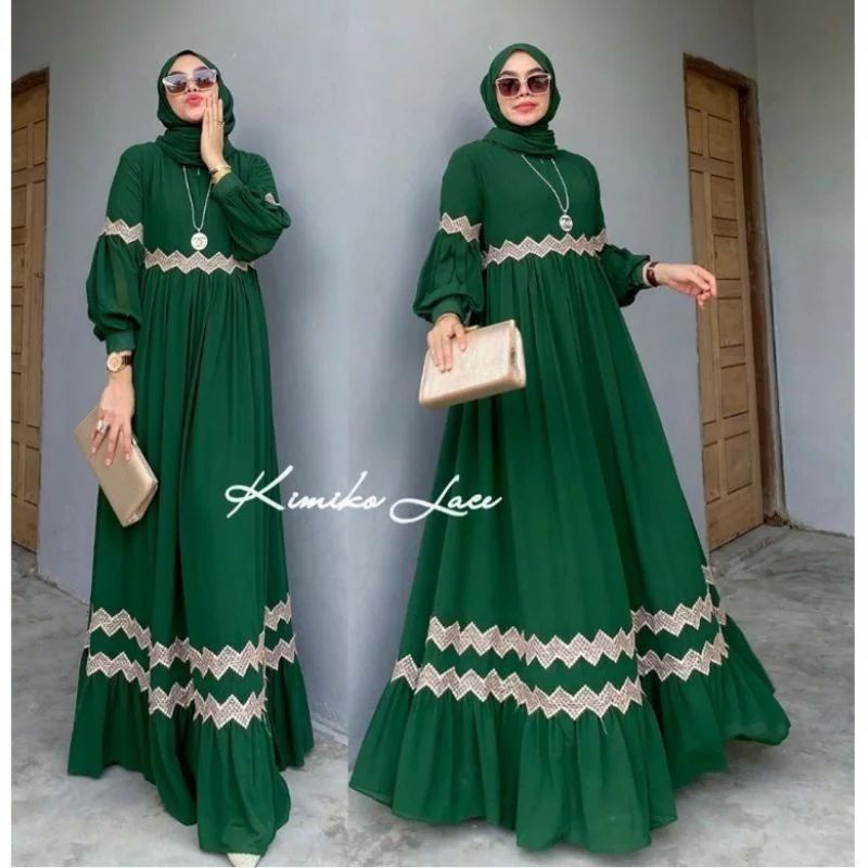 PROMO Gamis KIMIKO & SONIA maxy ceruty babydoll renda terbaru