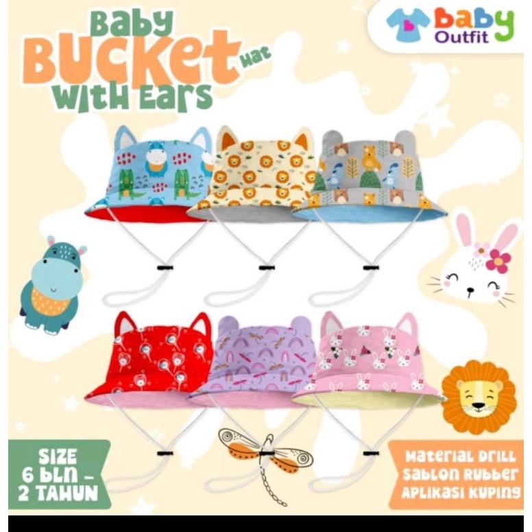 TOPI BABY / BUCKET BABY WITH EARS BY SPAZIO / TOPI BUCKET PREMIUM